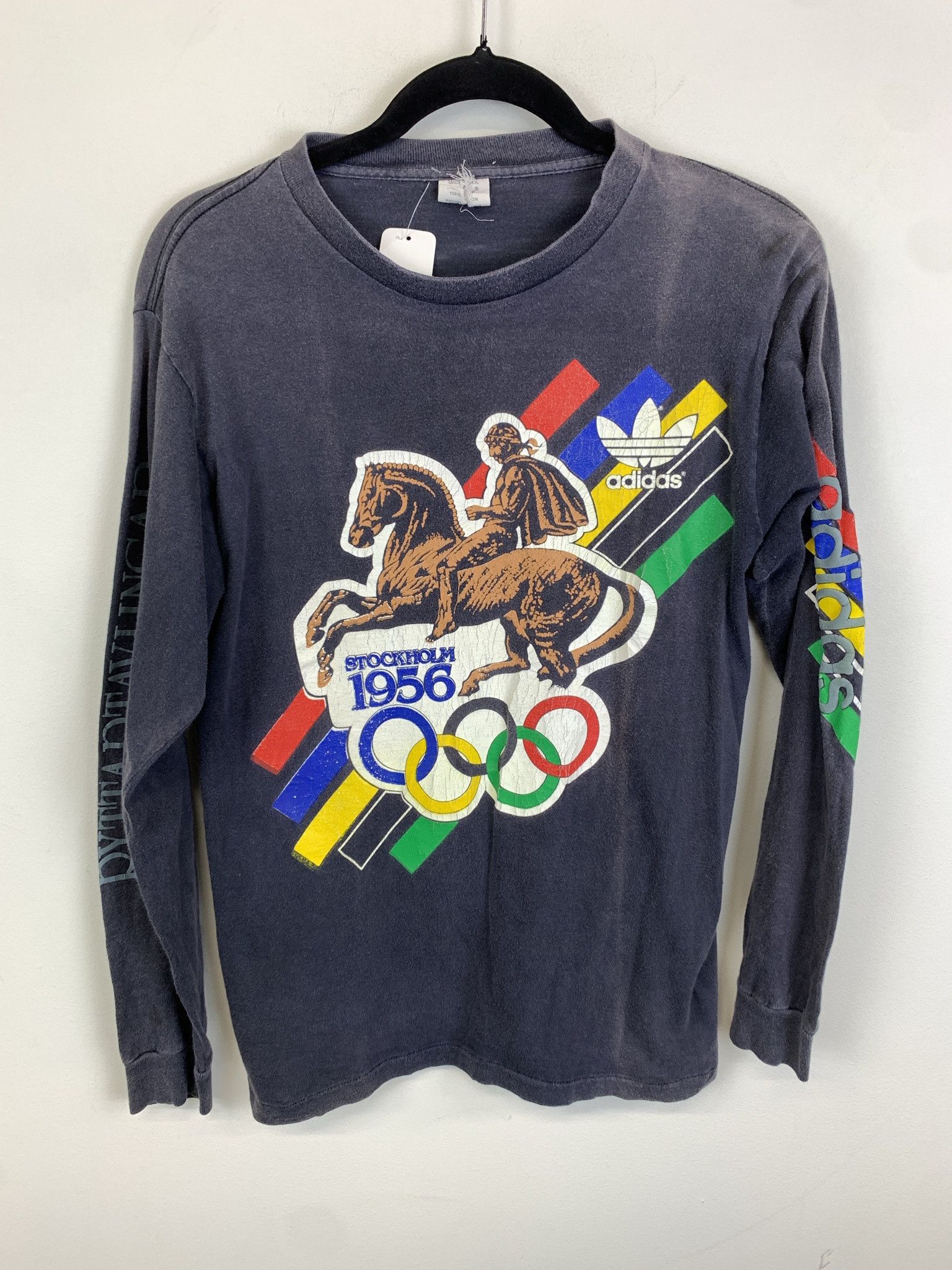 Adidas × Vintage Vintage Adidas 1956 Stalkholm Olympics Longsleeve Single Stitch Tee Size M Size US M / EU 48-50 / 2 - 1 Thumbnail