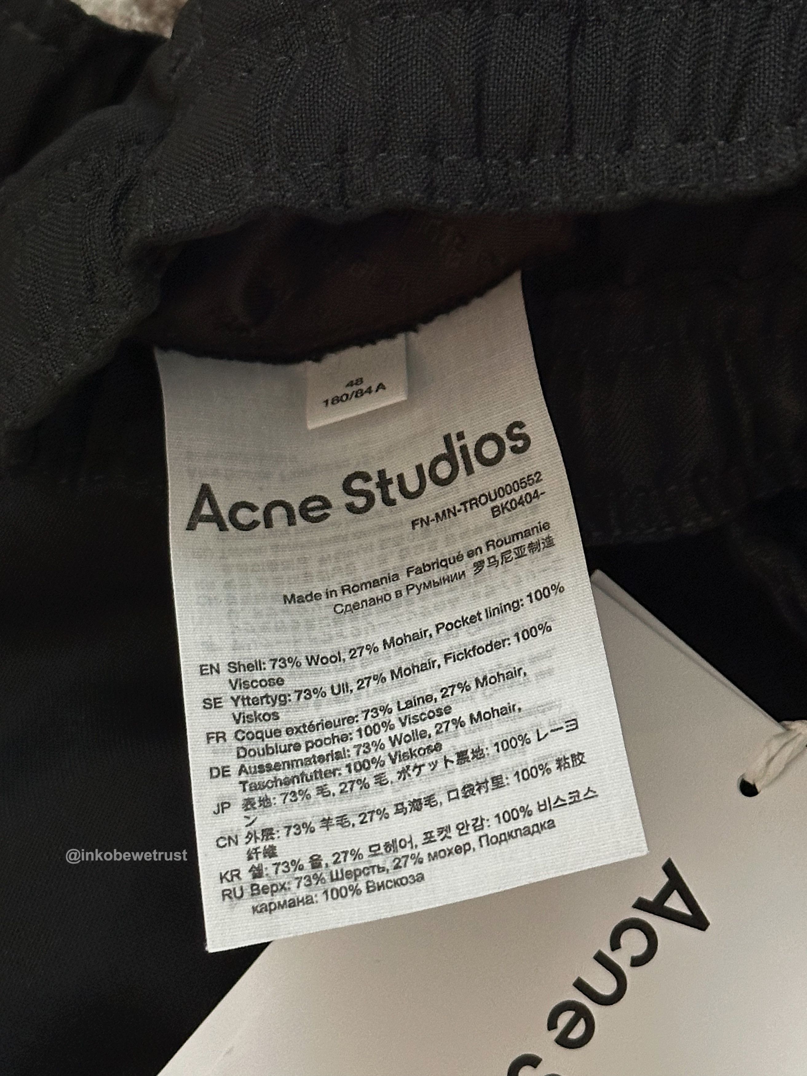 Acne Studios Loose Fit Suit Trousers In Black Size US 32 / EU 48 - 5 Thumbnail
