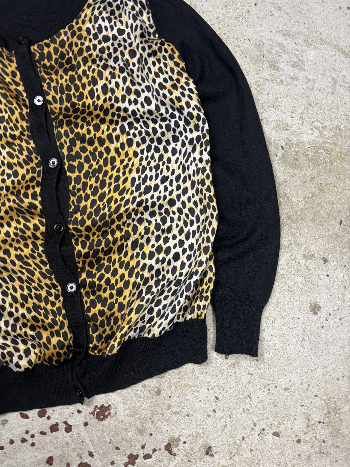 Dolce & Gabbana Dolce & Gabbana Leopard Print Silk & Wool Cardigan Sweater Size S / US 4 / IT 40 - 4 Thumbnail