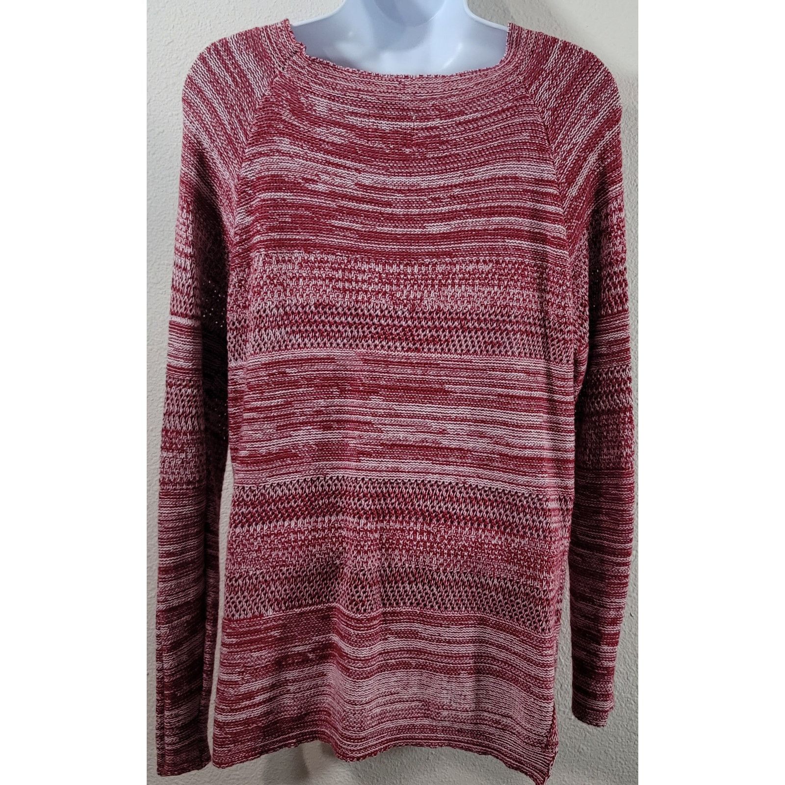 Other St John's Bay Red White Marled Knitted Sweater Top Large Size L / US 10 / IT 46 - 3 Thumbnail