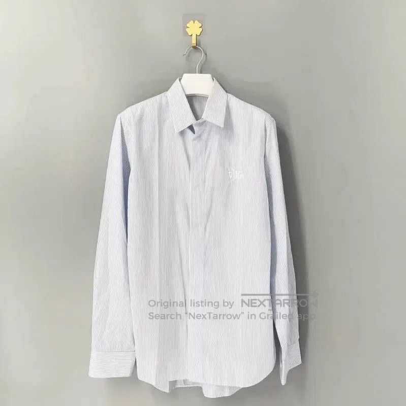 Dior Blue Cotton Long Sleeve Shirt .