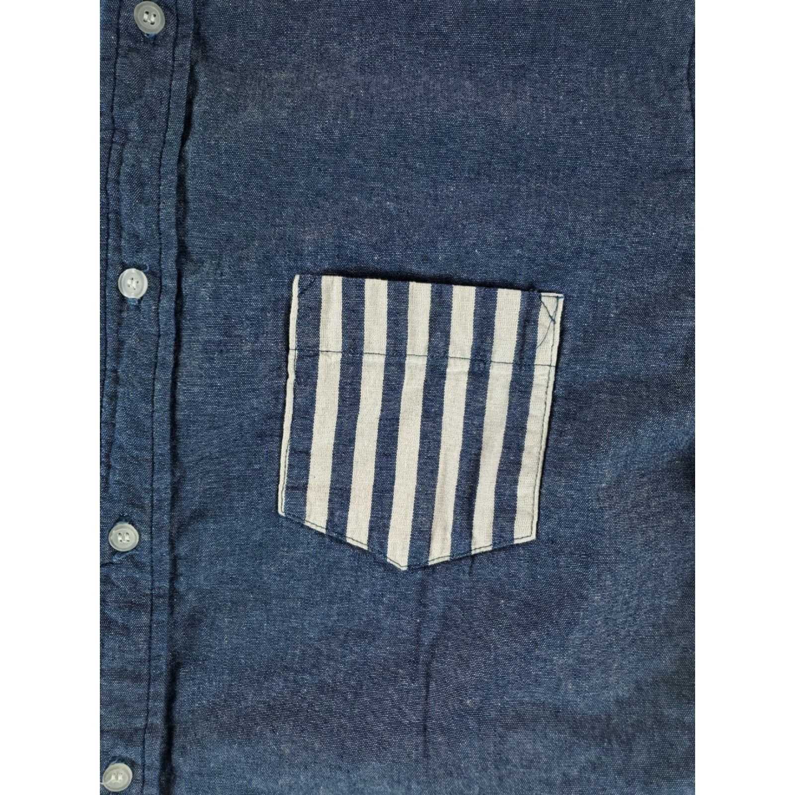 Vintage Wellen Shirt Denim Gentleman's Button Down Made USA Double Knit Blue Mens XL Shirt Size US XL / EU 56 / 4 - 2 Thumbnail