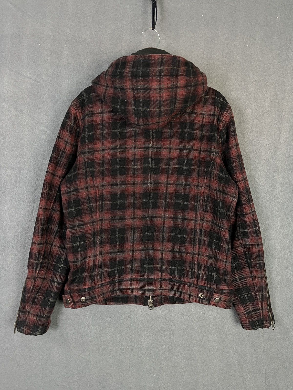 Japanese Brand × Vintage Edge Rupert Plaid Wool Jacket Removable Hoodie Size S / US 4 / IT 40 - 3 Thumbnail