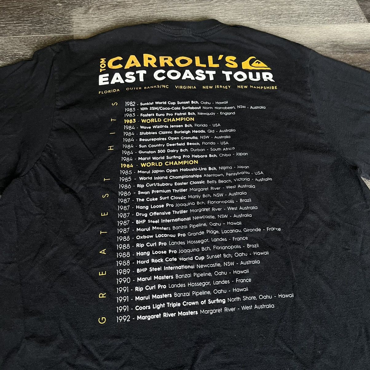 Quicksilver × Quiksilver Vintage Quiksilver Tom Carroll East Coast Tour Surf Logo Tee Size US M / EU 48-50 / 2 - 3 Thumbnail