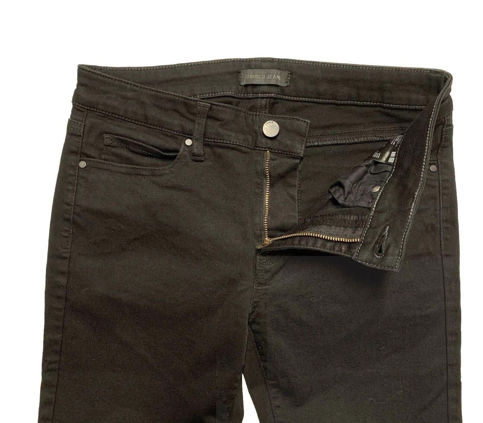 Uniqlo Uniqlo Black Skinny Jeans 27x26.75 Mid Rise Denim Size US 27 - 4 Thumbnail