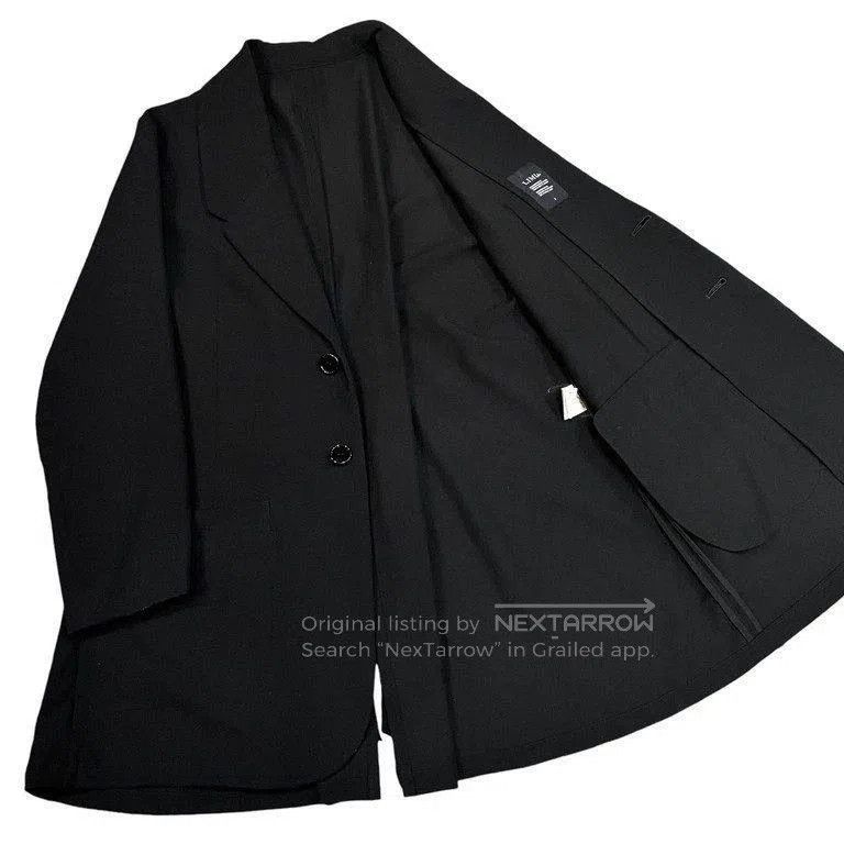 Yohji Yamamoto Yohji Yamamoto Black Wool Long Jacket with Tie Size US S / EU 44-46 / 1 - 9 Thumbnail