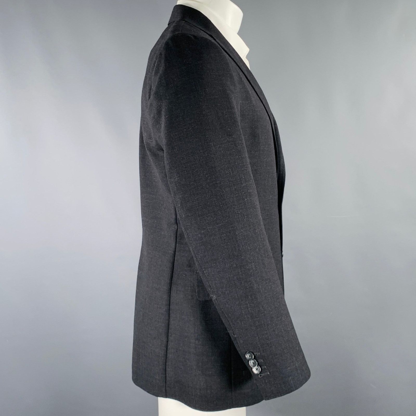 Other MAGARI Size 40 Grey Charcoal Virgin Wool Sport Coat Size 40R - 2 Thumbnail