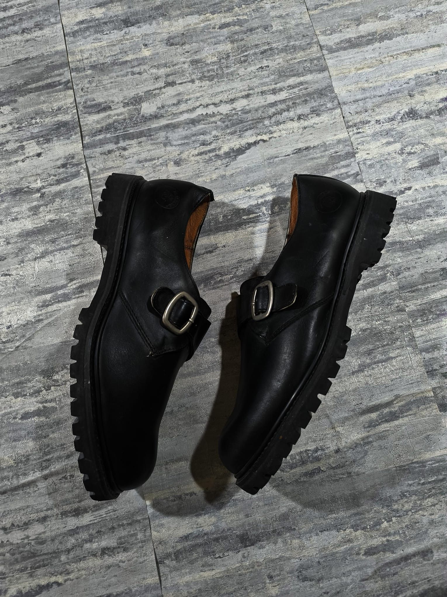 Leather monk strap genuine leather grinders England derby shoes Size US 13 / EU 46 - 3 Thumbnail