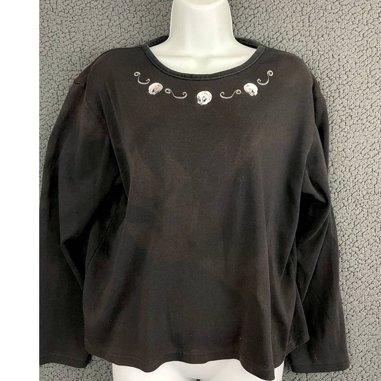 Warner Bros VTG Tweety Bird Long Sleeve T-Shirt XL Monochrome 90s Y2K Size XL / US 12-14 / IT 48-50 - 5 Thumbnail