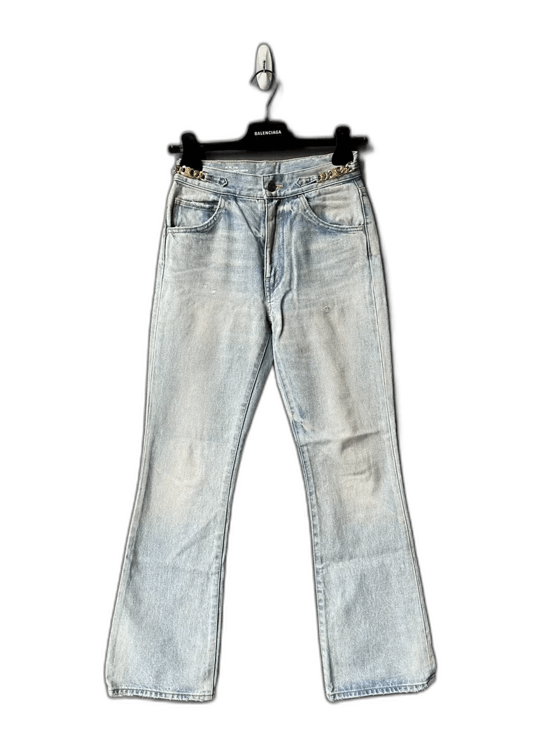 Celine Celine Chain Detail Washed Denim Pants Size US 26 / EU 42 - 1 Thumbnail