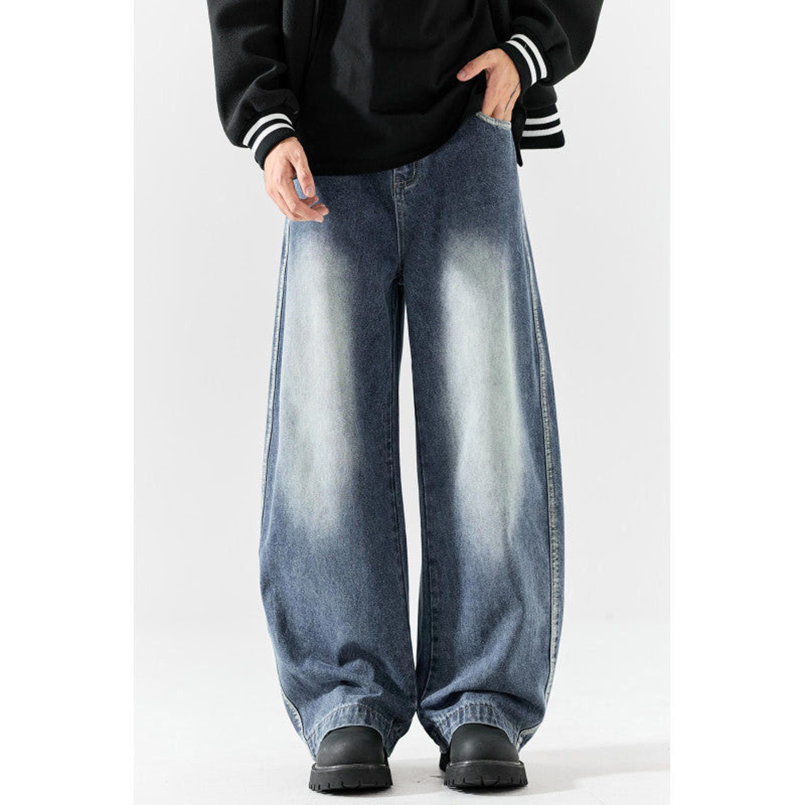 Japanese Brand Blue Wide Leg Denim Jeans, Baggy Fit Jeans Size US 32 / EU 48 - 3 Thumbnail