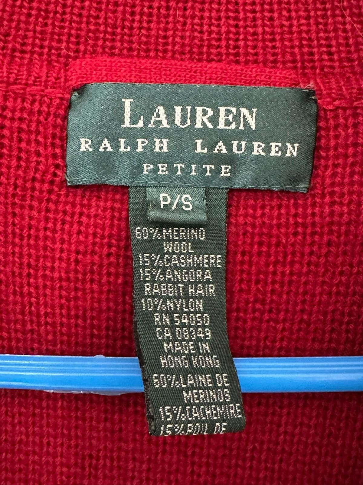 Lauren Ralph Lauren Lauren Ralph Lauren Red Knit Cardigan (P/S Petite) Size S / US 4 / IT 40 - 4 Thumbnail