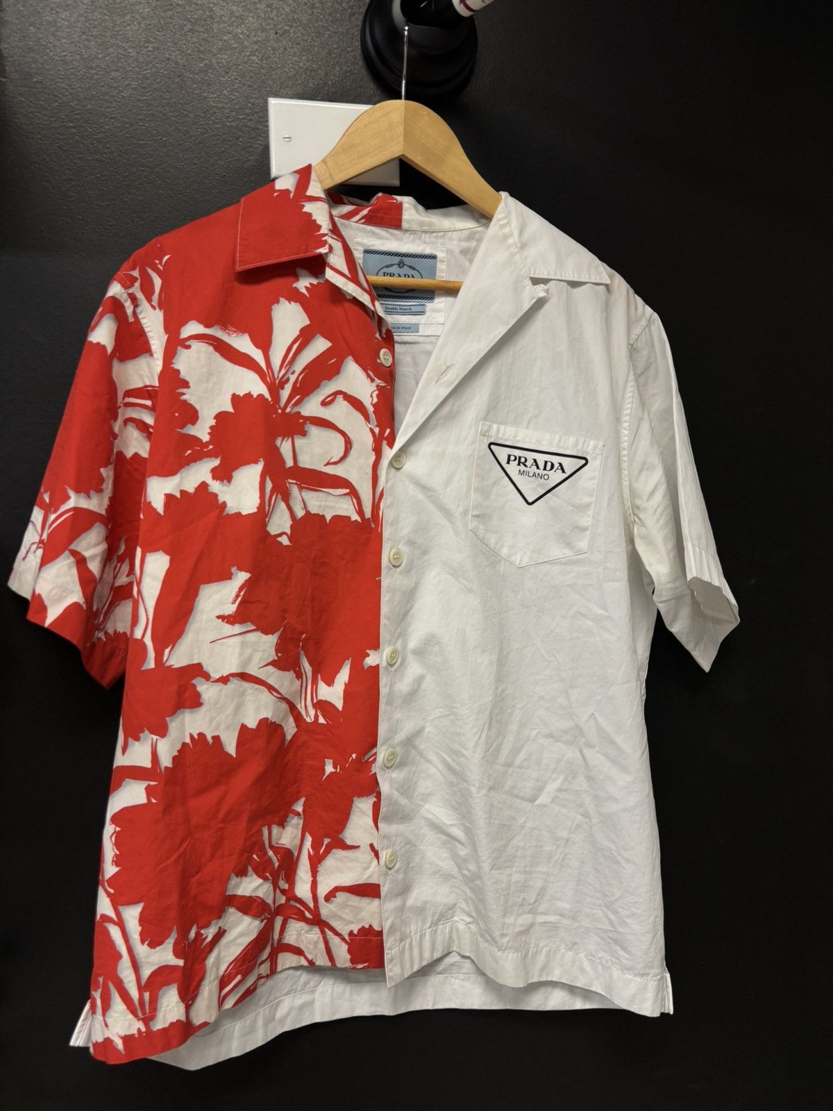 Prada Prada Double Match shirt red white Size US M / EU 48-50 / 2 - 1 Thumbnail