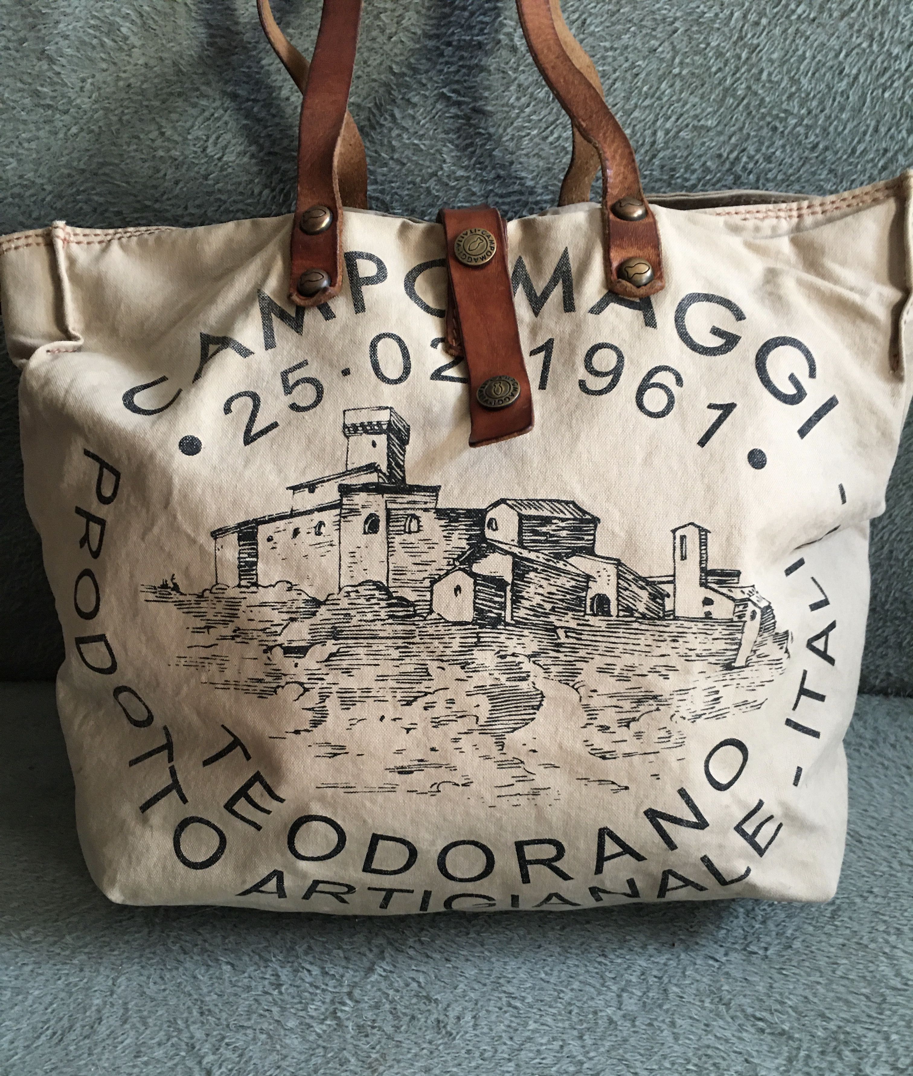 Campomaggi Campomaggi Canvas Leather Tote Bag Handbag Size ONE SIZE - 2 Thumbnail