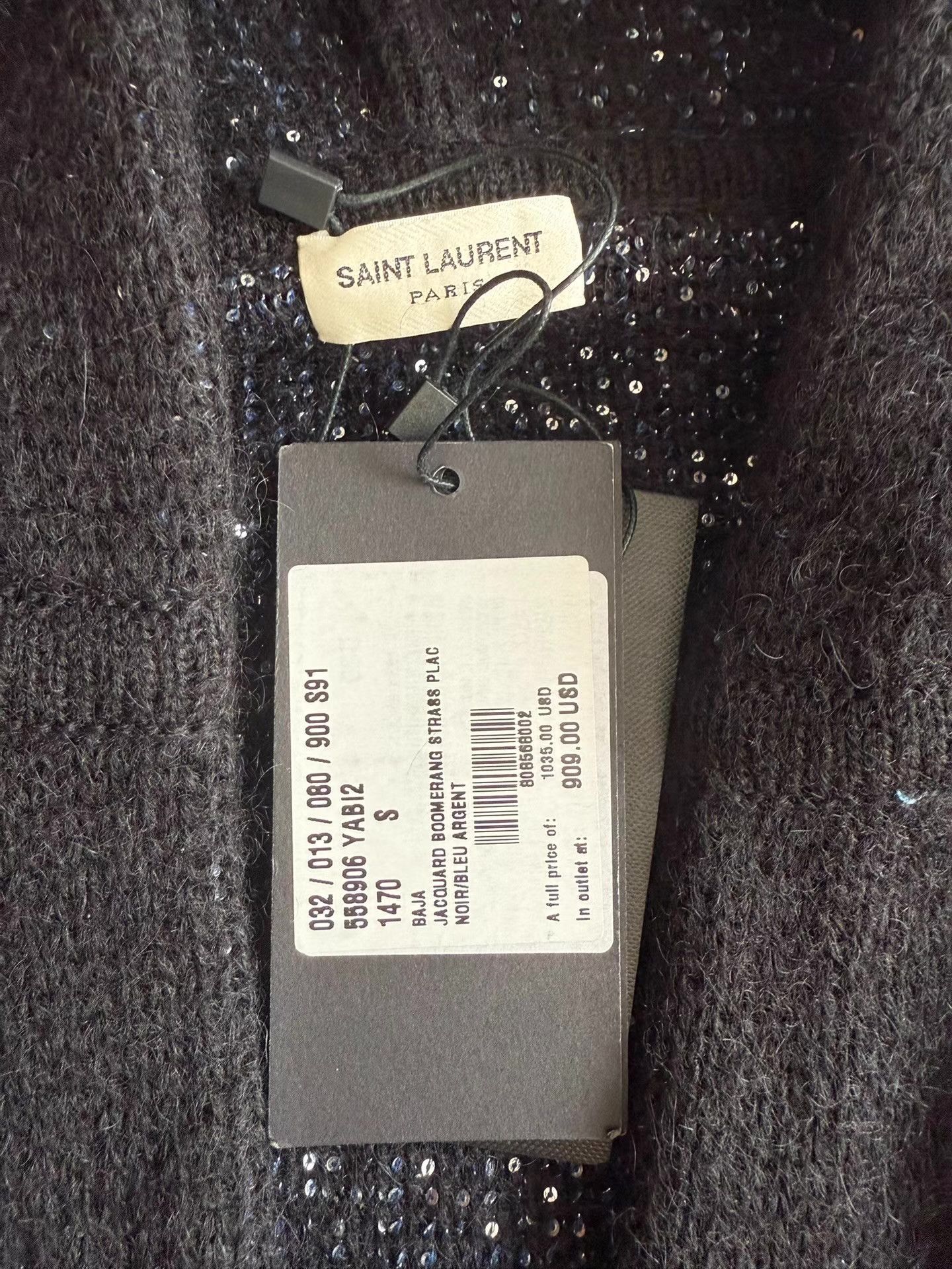 Saint Laurent Paris Saint Laurent Blue Scale Knitted Cardigan Ｑ23 Size US S / EU 44-46 / 1 - 2 Thumbnail