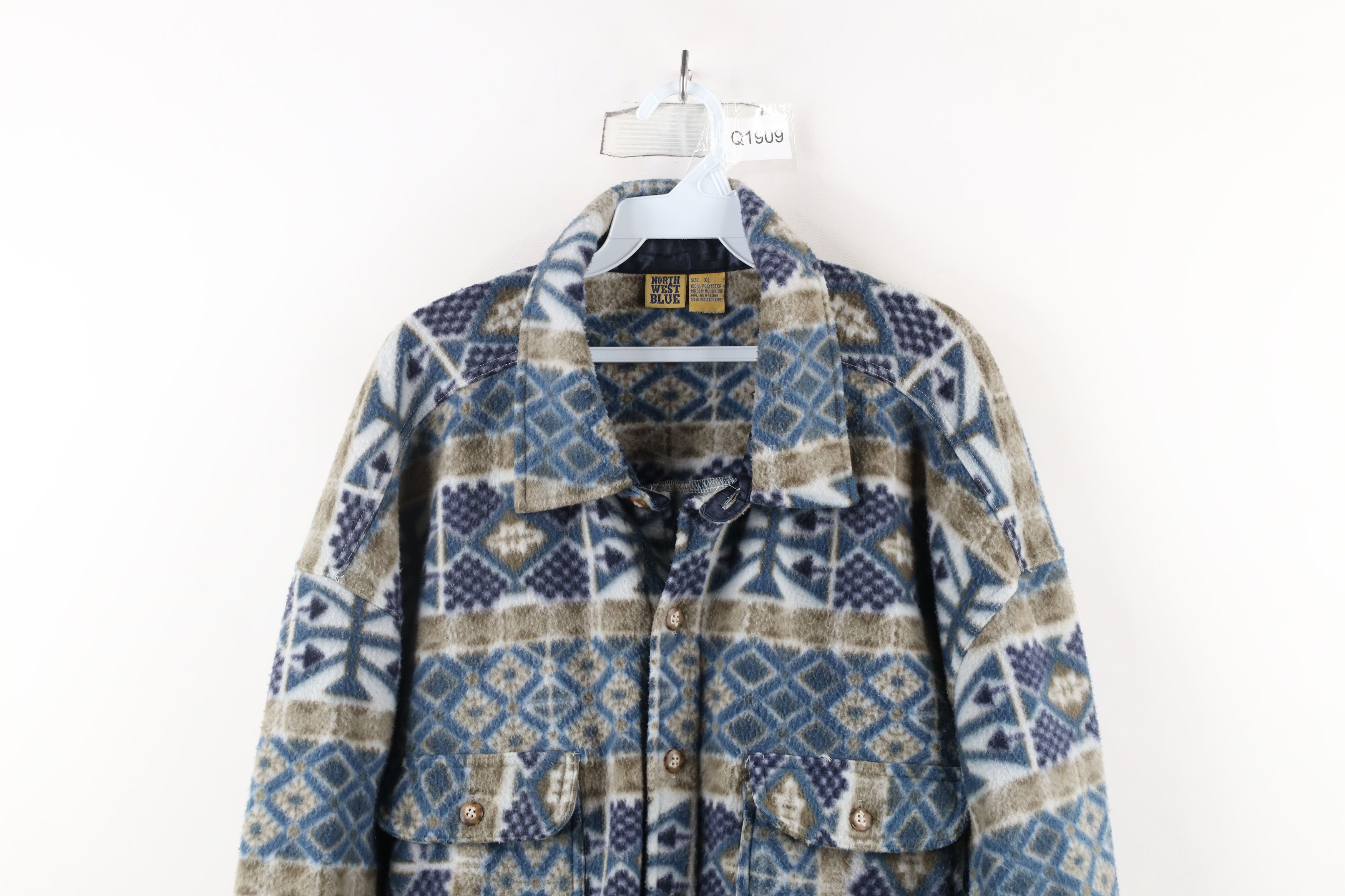 Vintage Vintage 90s Streetwear Fiesta Fleece Button Shirt Jacket Jac Size US XL / EU 56 / 4 - 2 Thumbnail