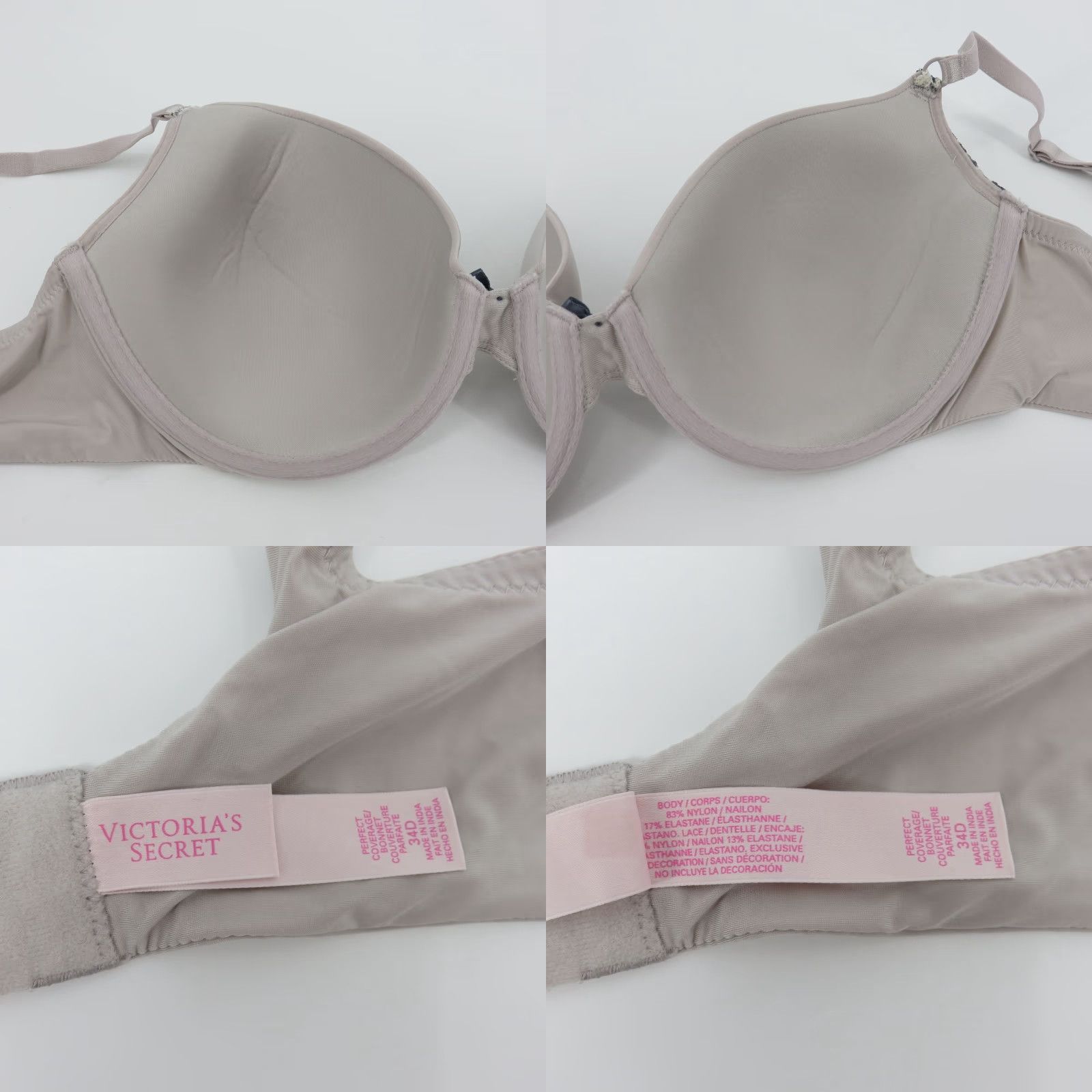 Victoria's Secret Victoria's Secret Perfect Coverage Bra T-Shirt Underwire Lined Gray Leopard Bow 34D Womens Size ONE SIZE - 8 Thumbnail