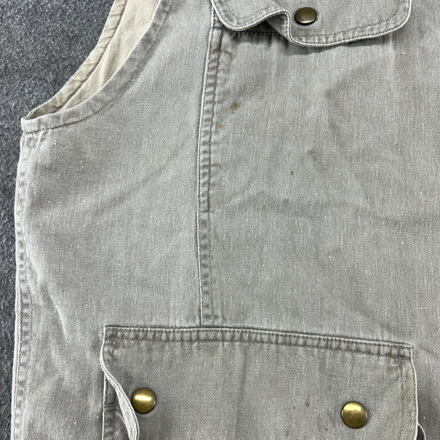 Eddie Bauer VINTAGE Eddie Bauer Vest Mens XL Beige Cotton Utility Pockets 90s Down Zip Pockets Military 90s Mens Size US XL / EU 56 / 4 - 7 Thumbnail