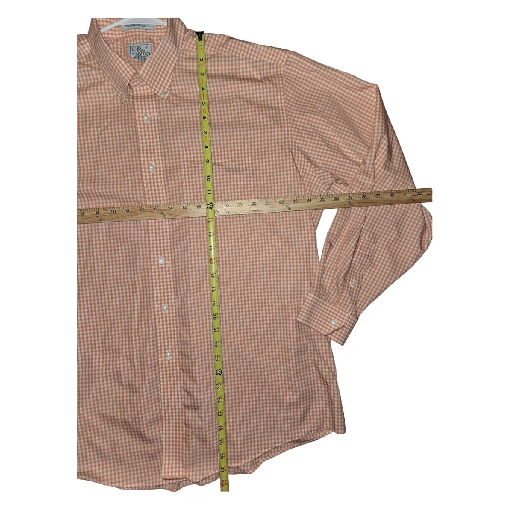 Vintage L.L. Bean Shirt Mens XL Orange Button Down Men Long Sleeve Check Wrinkle Resistant Size US XL / EU 56 / 4 - 3 Thumbnail