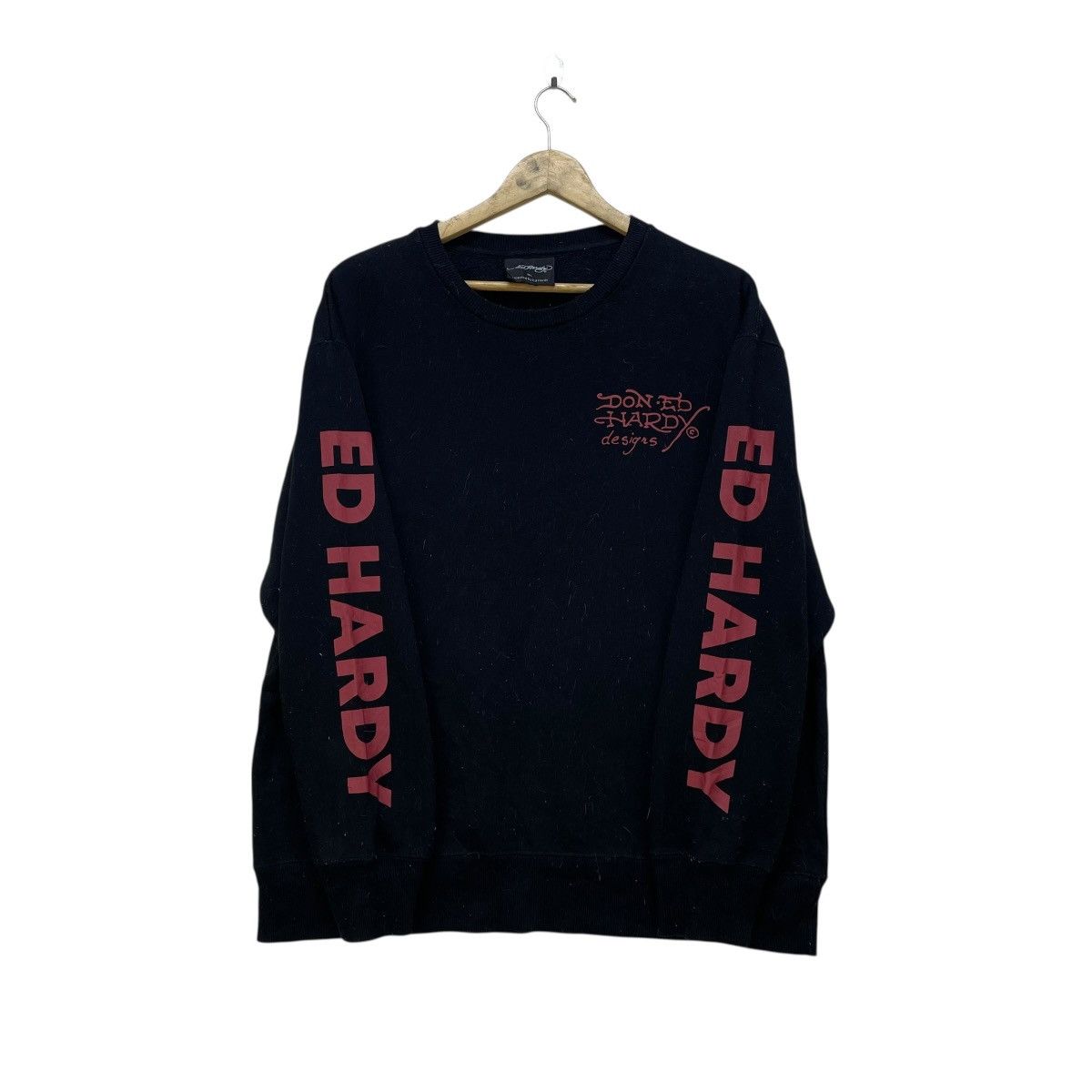 Ed Hardy 💥Ed Hardy Spellout On Sleeve Devil Riding Chopper Logo Size US L / EU 52-54 / 3 - 2 Thumbnail