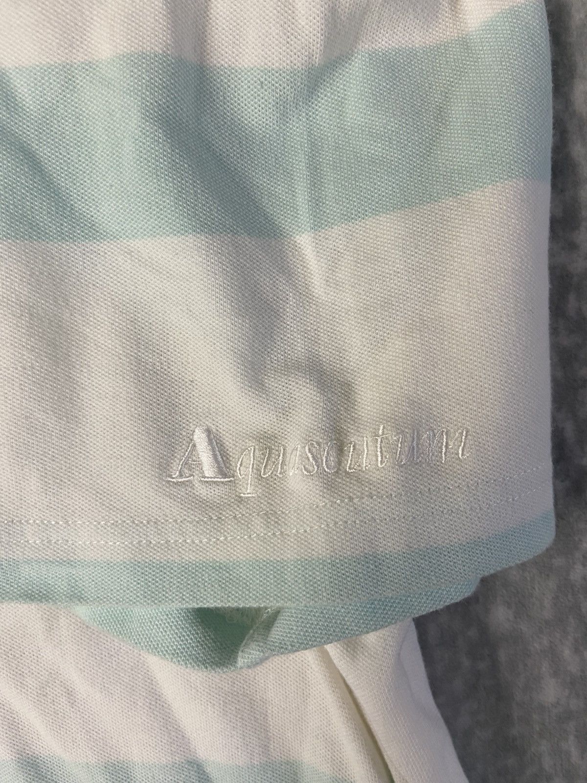 Aquascutum Aquascutum Striped Polo Shirt with Club check collar Size US L / EU 52-54 / 3 - 4 Thumbnail