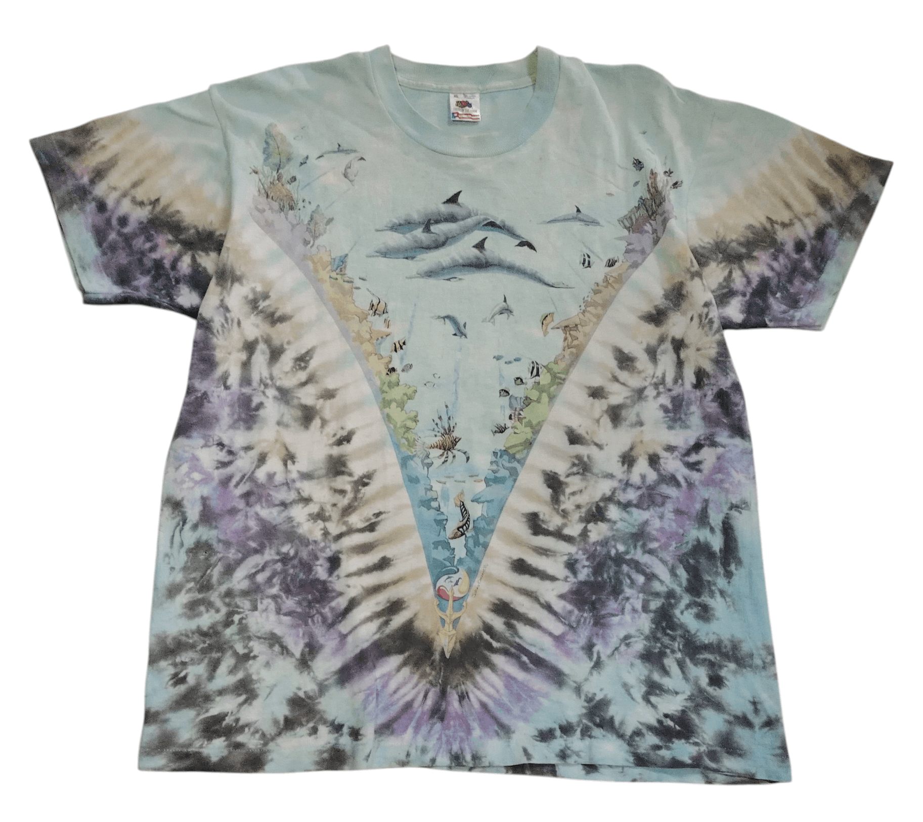 Liquid Blue Vintage 90s Liquid Blue John Connell "Ocean" tie-dye t-shirt Size US XL / EU 56 / 4 - 1 Thumbnail