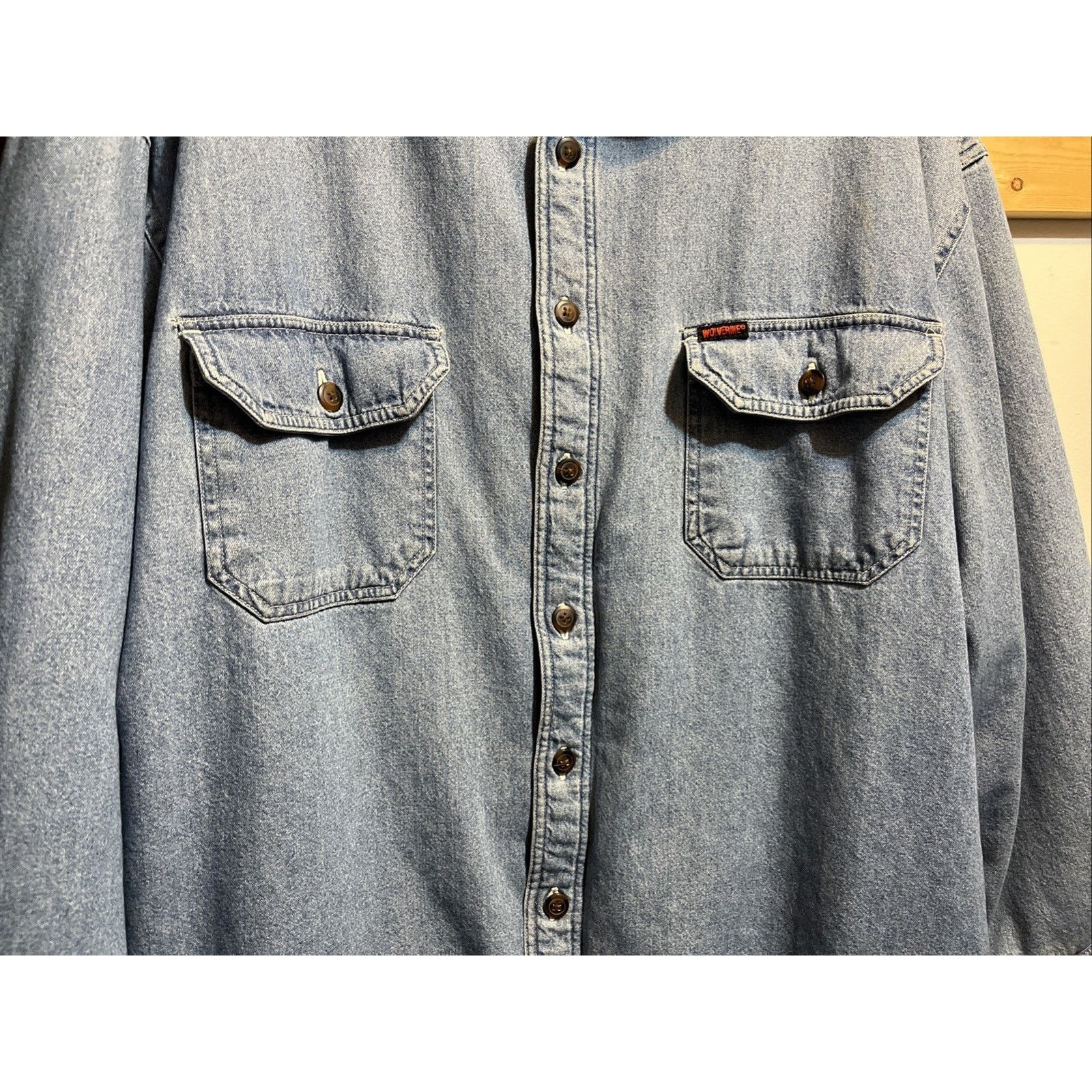 Wolverine Wolverine Jacket Mens XXL Blue Denim Shirt Jacket Workwear Size US XXL / EU 58 / 5 - 5 Thumbnail