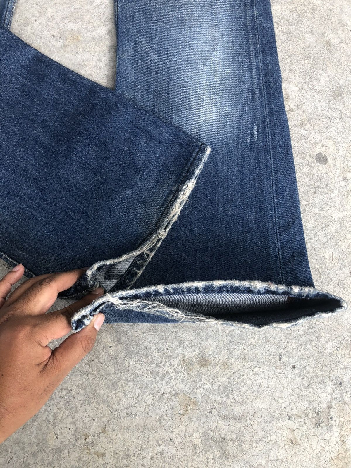 If Six Was Nine Japanese Diesel Flared Jeans Distressed Denim Size US 31 - 13 Thumbnail