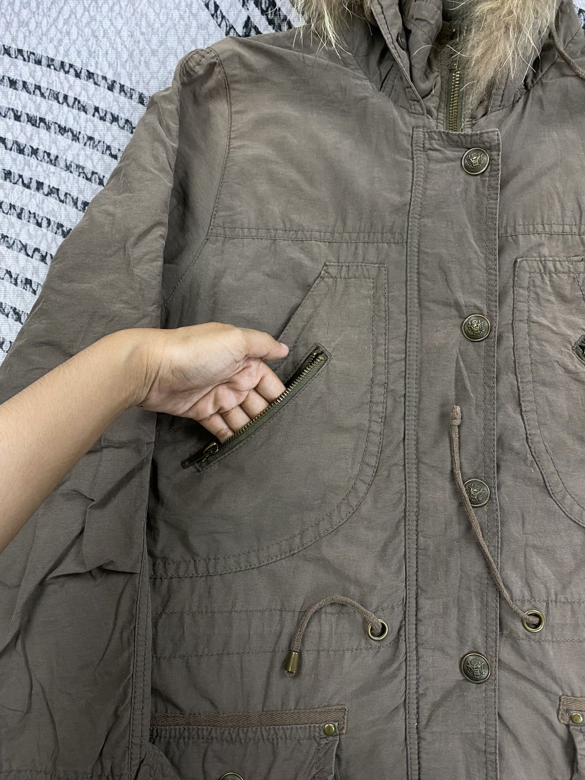 Japanese Brand Vtg Sorridere Sixty Five Spirit Faux Fur Parka Long Jacket Size US M / EU 48-50 / 2 - 8 Thumbnail