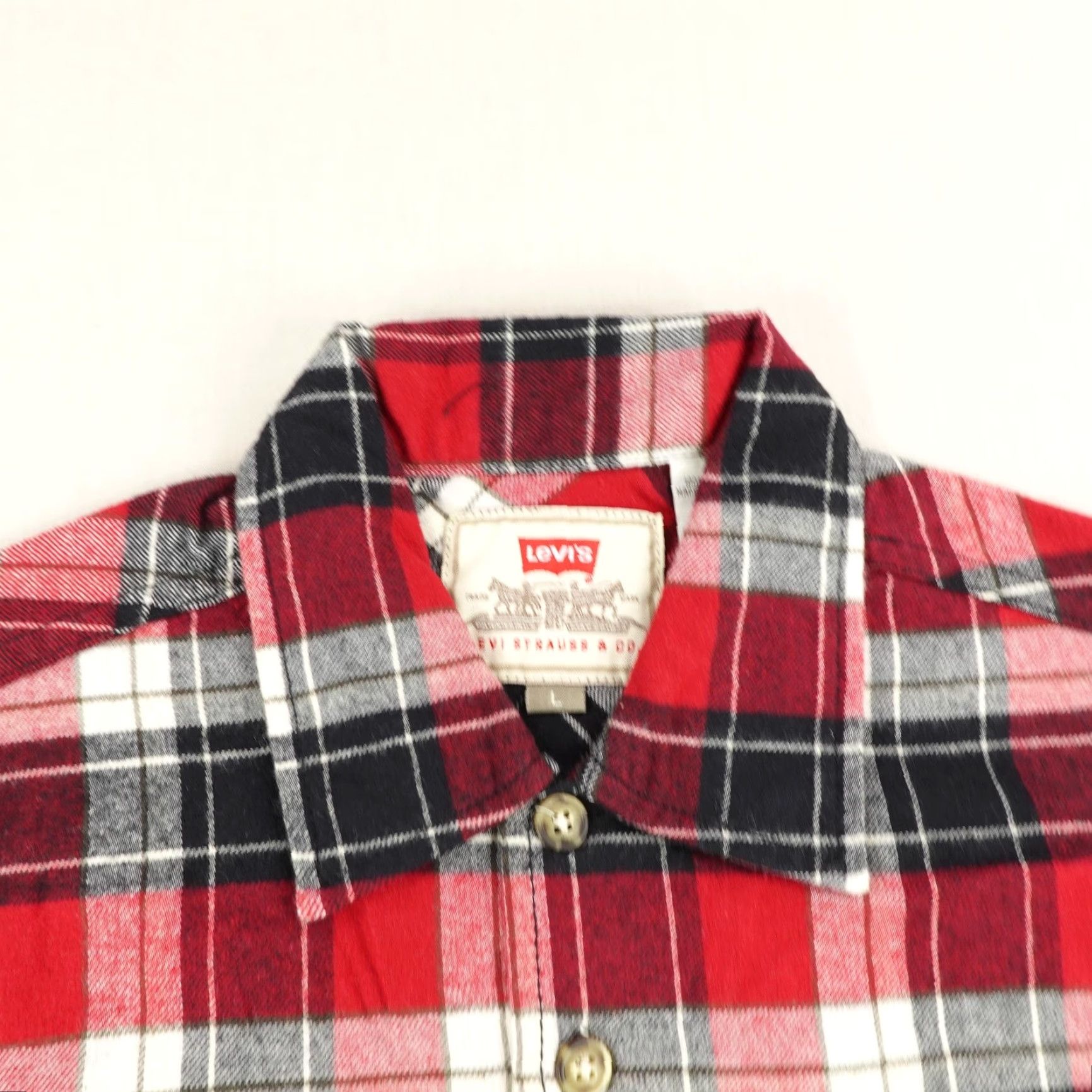 Levi's VINTAGE Levi's Flannel Shirt Men Large Red Black White Plaid 90s Outdoor All Seasons Size US L / EU 52-54 / 3 - 2 Thumbnail
