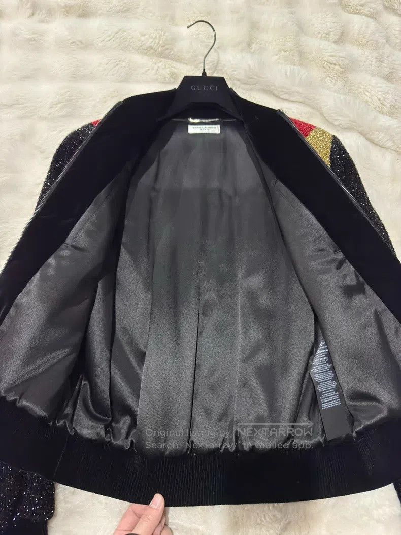 Saint Laurent Paris Saint Laurent Paris Black and Gold Men's Baseball Jacket Size US M / EU 48-50 / 2 - 4 Thumbnail