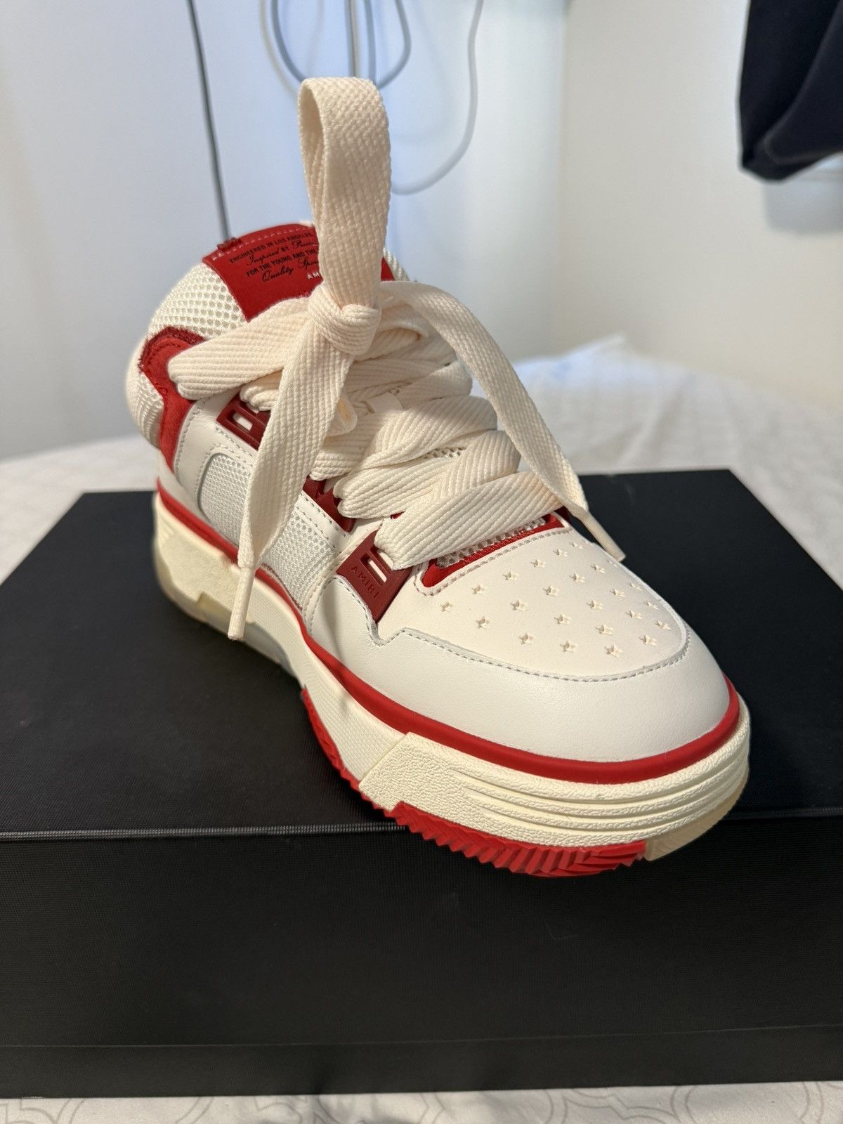 Amiri 2023 Amiri MA-1 Low Top Sneakers in White/Red Size US 10 / EU 43 - 2 Thumbnail