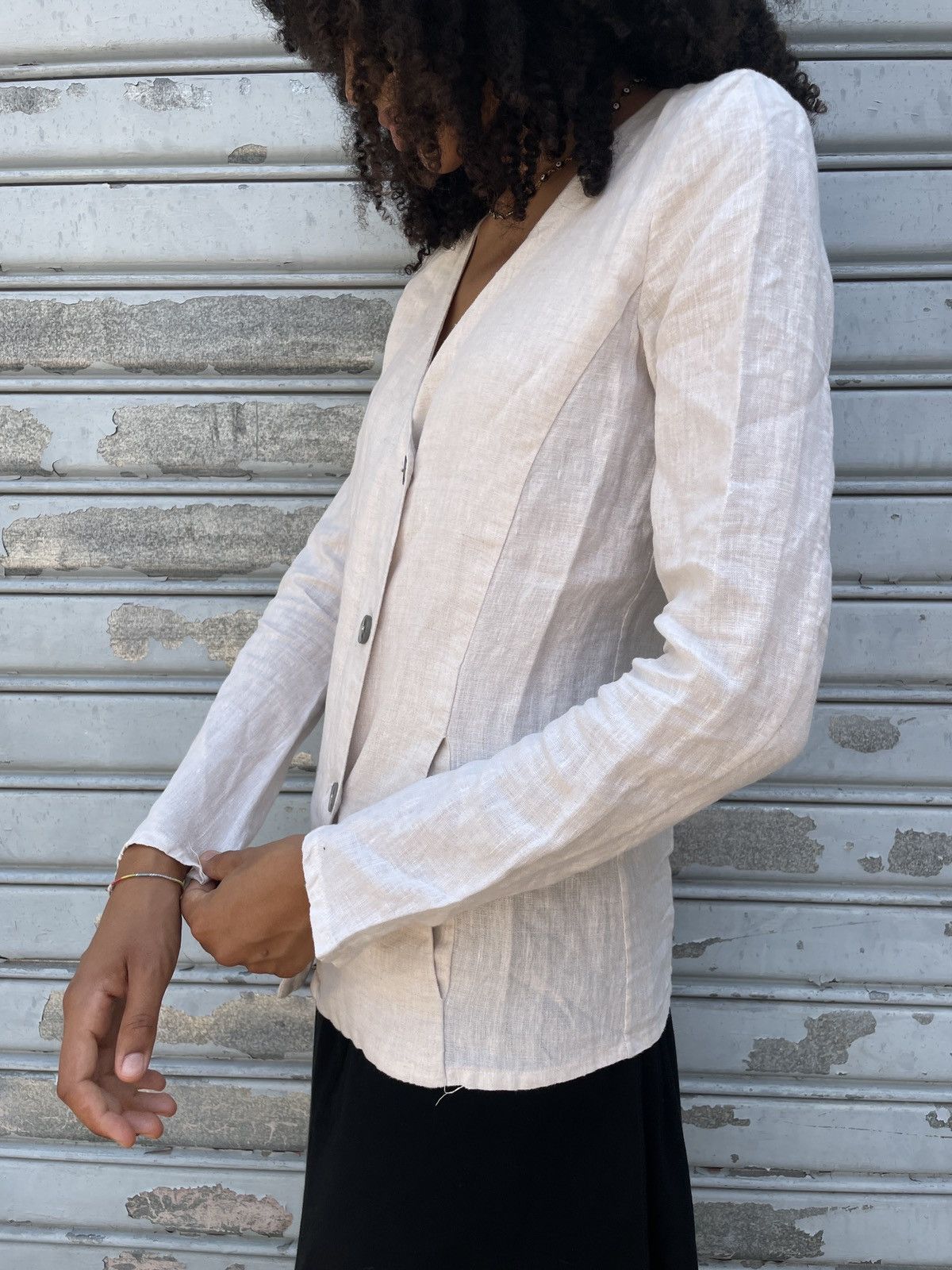 Nicolo Ceschi Berrini × Poeme Bohemien Poeme Bohemien SS12 Gentle Linen Blazer/Blouse Size S / US 4 / IT 40 - 2 Thumbnail