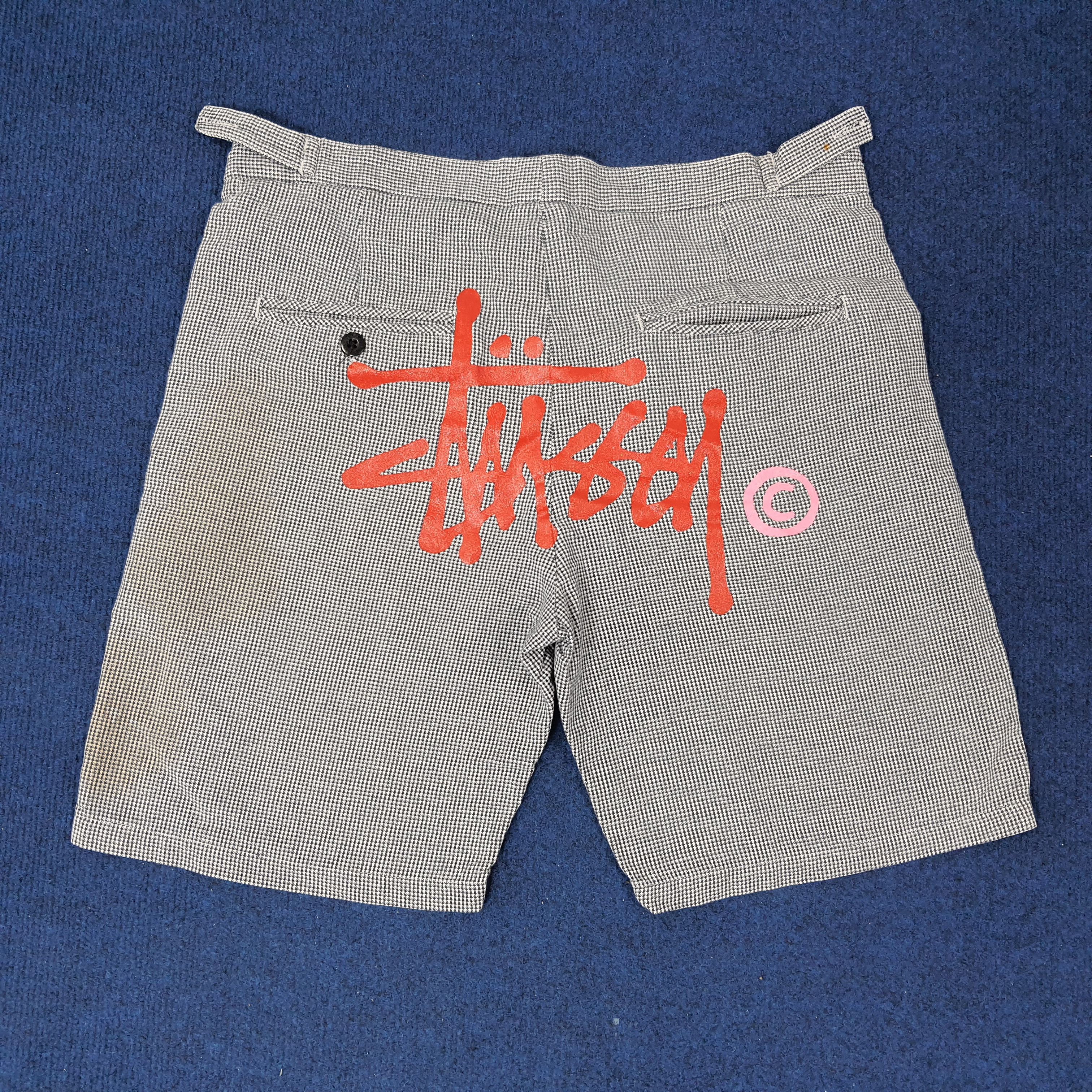Stussy × Vintage Vintage Stussy Streetwear Custom Logo Short Pants Size US 33 - 1 Thumbnail