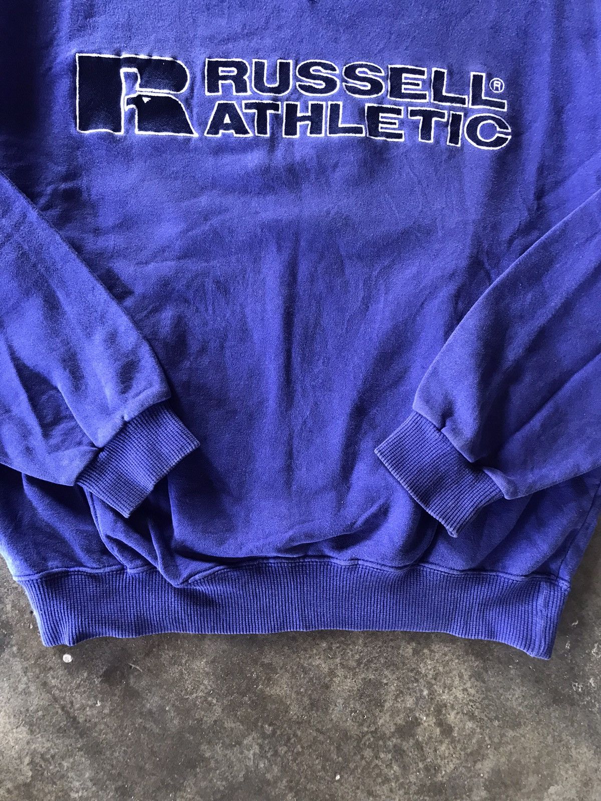 Russell Athletic × Vintage VTG Faded Russell Athletic Purple Spellout Size L / US 10 / IT 46 - 8 Thumbnail