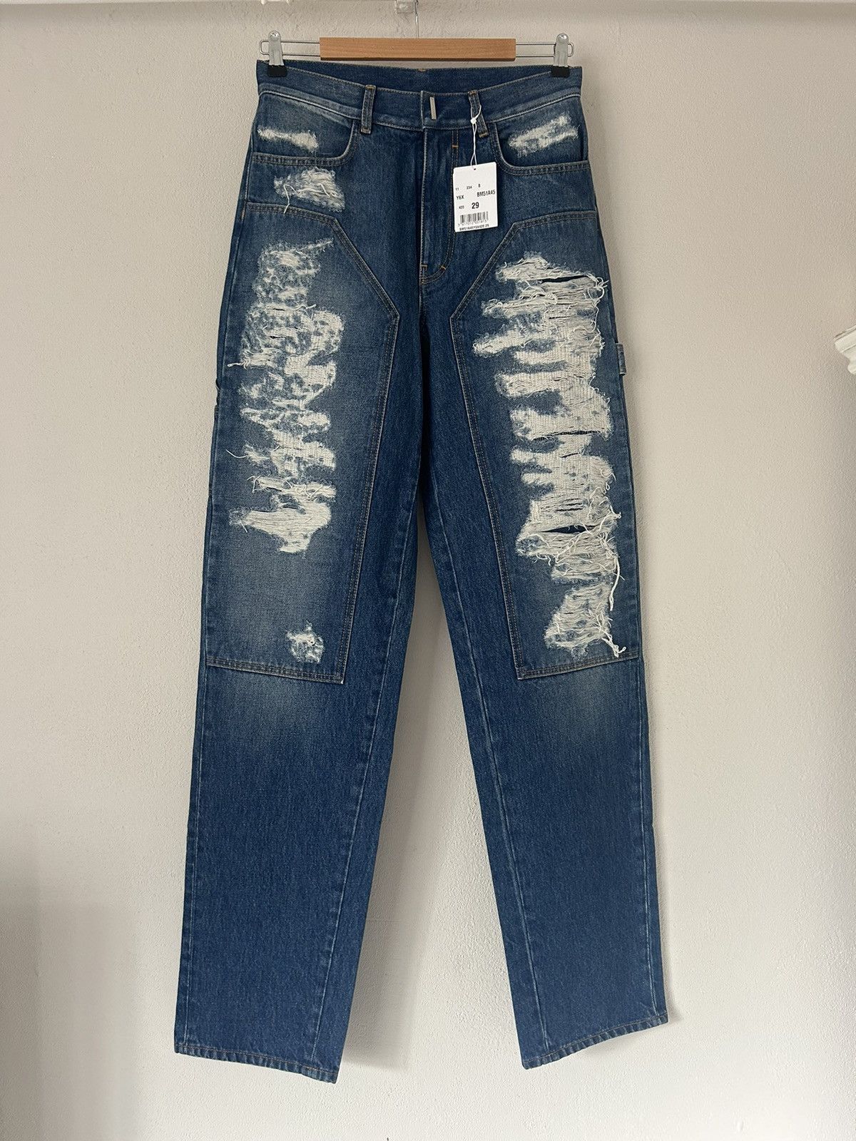 Givenchy BNWT Givenchy FW23 Baggy Boro Stitching Jeans Size US 29 - 1 Thumbnail