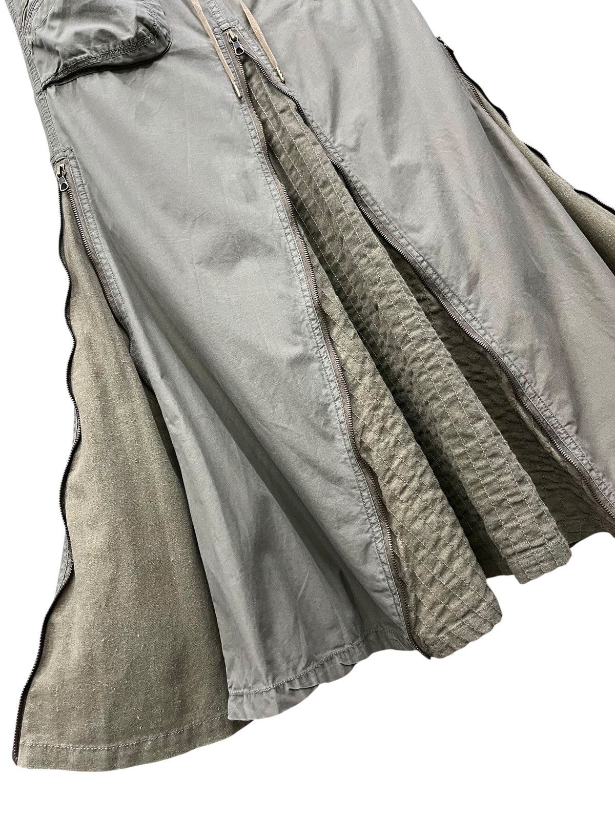 GOA Vintage GOA Multi Zipper Military Flare Maxi Skirt Size 29" - 7 Thumbnail