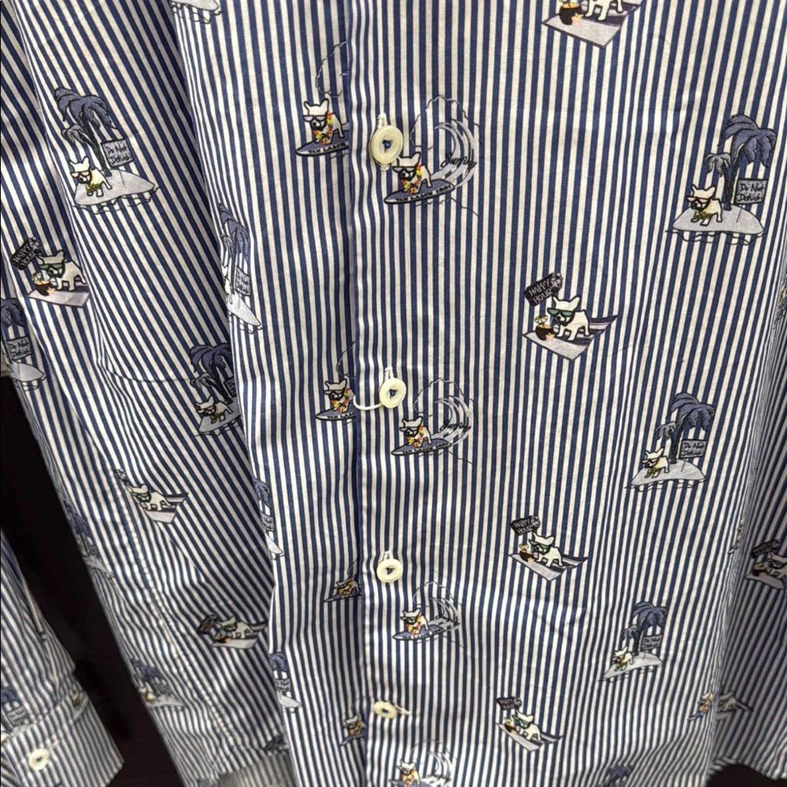 Other NWT Van Laack Striped Button-Up Shirt with dog Print Size M Size US M / EU 48-50 / 2 - 5 Thumbnail