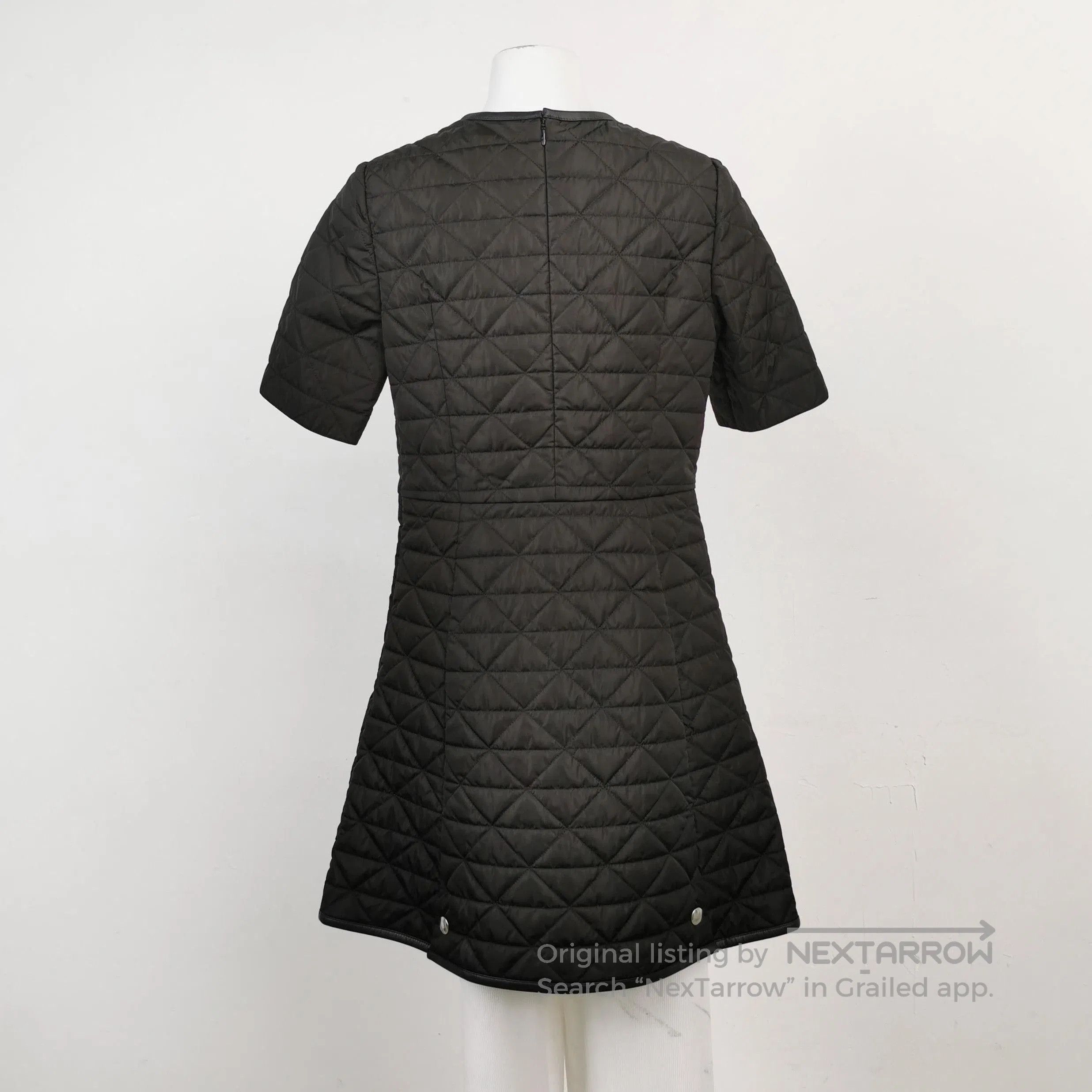 prada mini black dress Prada AW25 Black Sleeveless Mini Dress with Diamante Button and Bow De –  Sellier