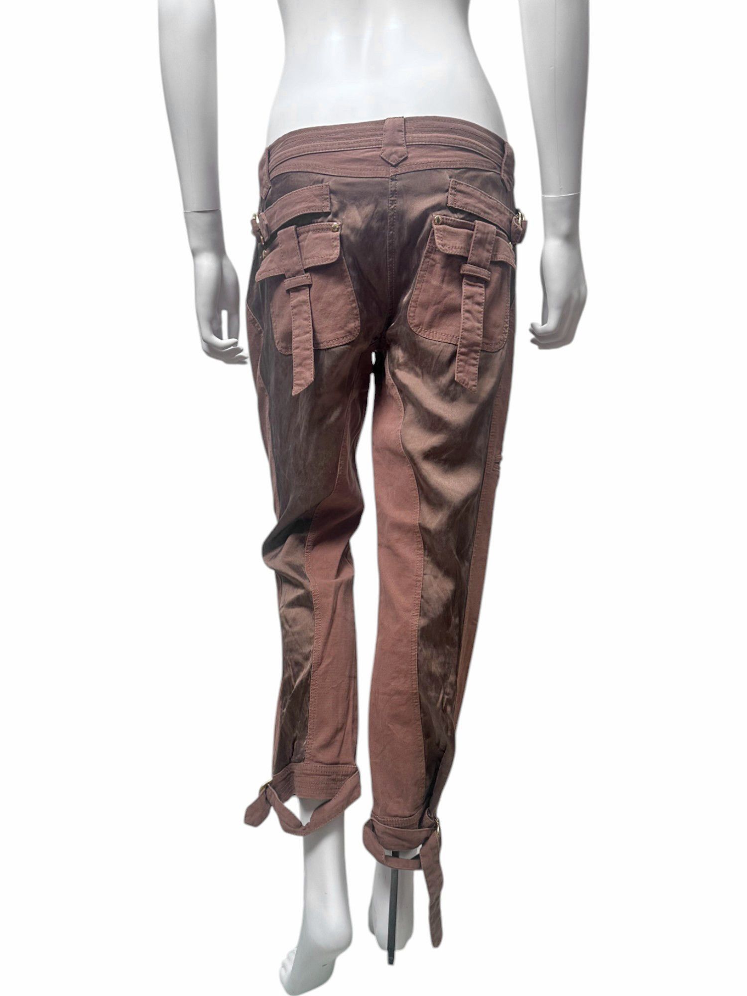 Roberto Cavalli Roberto Cavalli S/S 2005 Bondage Burgundy Pants Size 28" / US 6 / IT 42 - 4 Thumbnail