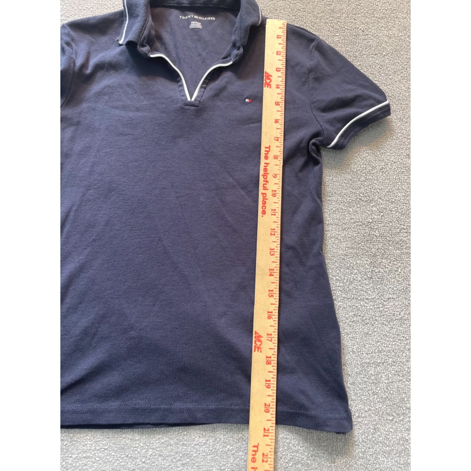 Tommy Hilfiger Tommy Hilfiger Womens XS Top Short Sleeve Blue Collar T-Shirt Shirt Casual Cotton Blend Paisley Basic Size XS / US 0-2 / IT 36-38 - 4 Thumbnail