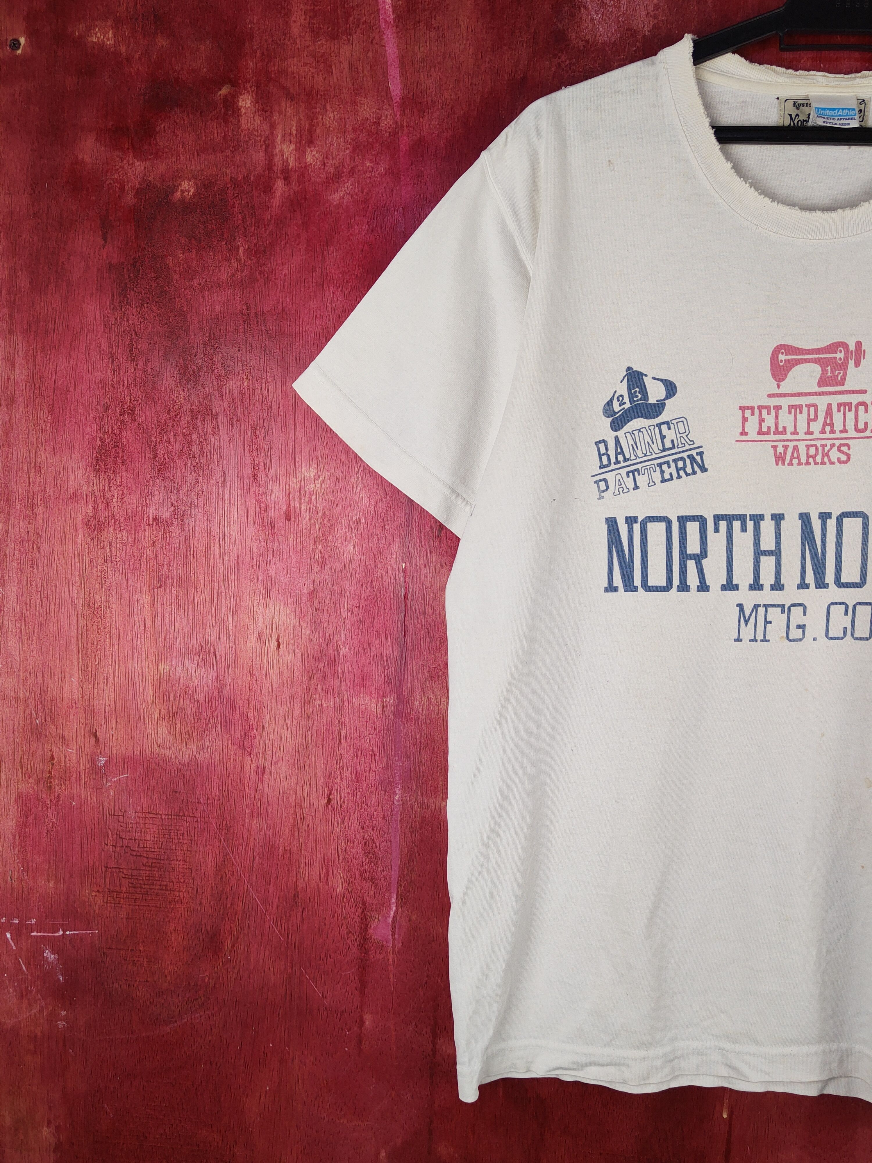 Japanese Brand North No Name White distressed ripped T-Shirts #S2046 Size US L / EU 52-54 / 3 - 4 Thumbnail