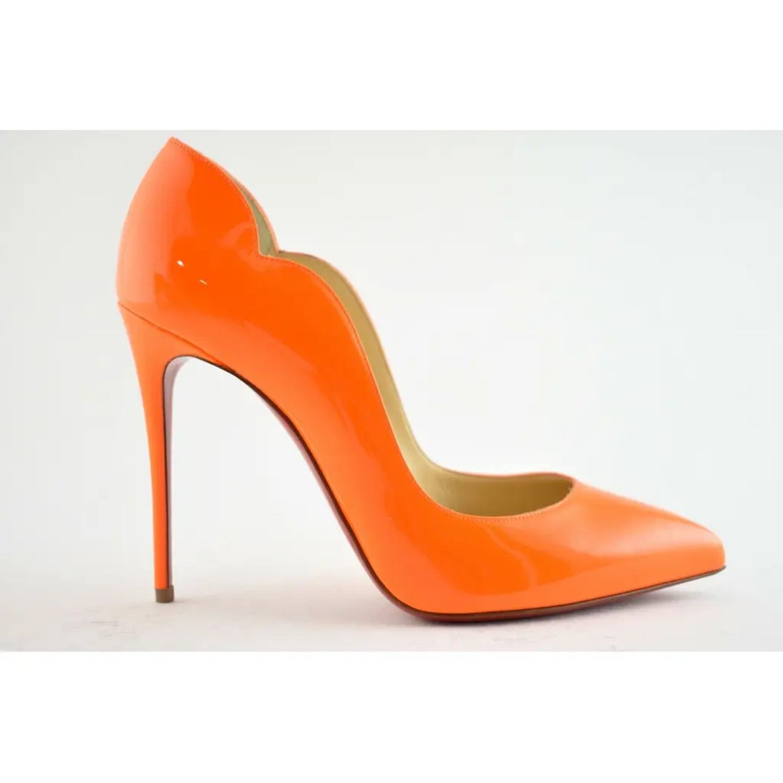 Christian Louboutin Hot Chick 100 Patent Fluo Fizz Orange Neon Heel Pump 36.5 Size US 6.5 / IT 36.5 - 2 Thumbnail