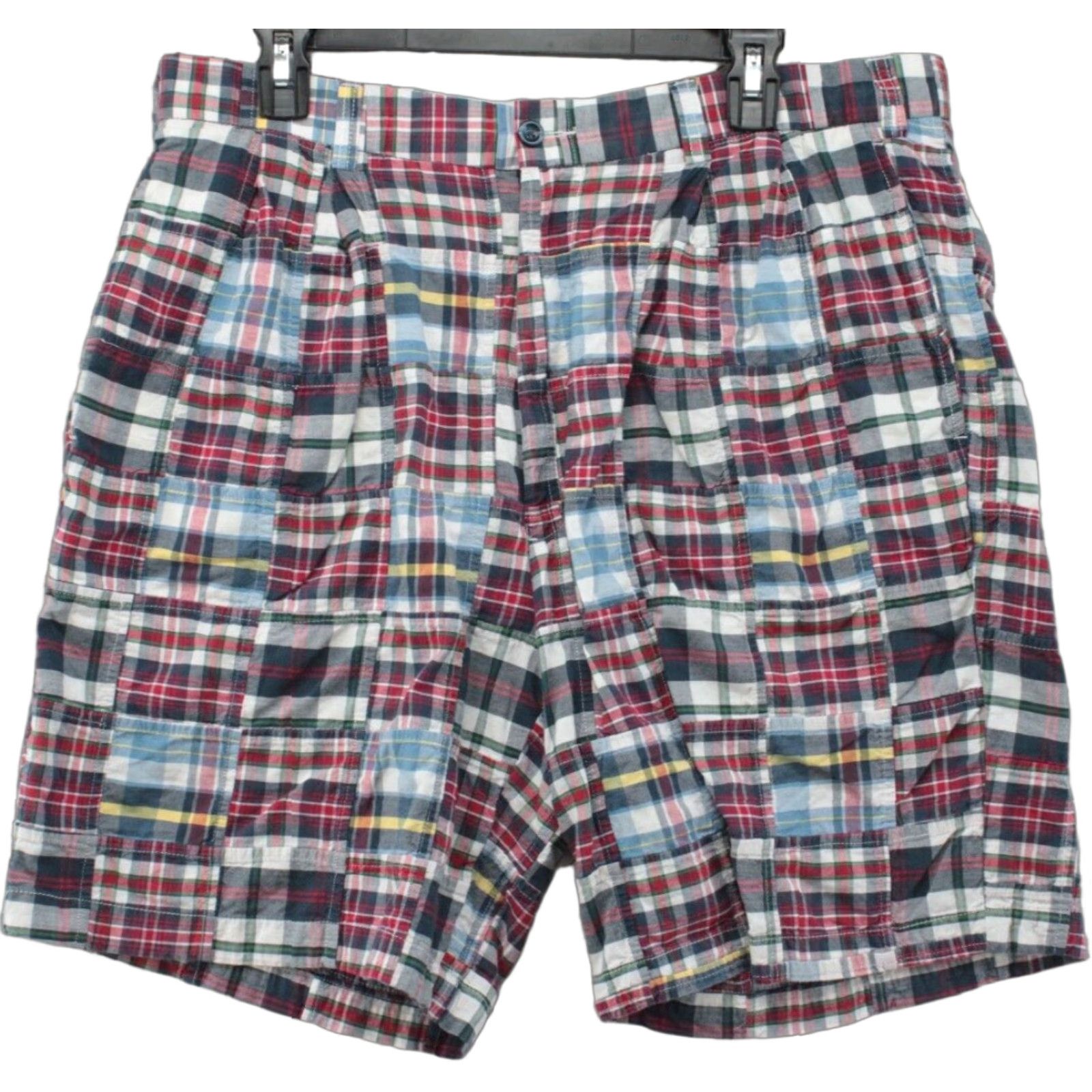 Jos. A. Bank Jos. A. Bank Men's 36 Multicolor Plaid Golf Chino Shorts - Preppy Madras Patchwork, Casual Travel, Easy Care, Regular Fit Size US 36 / EU 52 - 1 Thumbnail