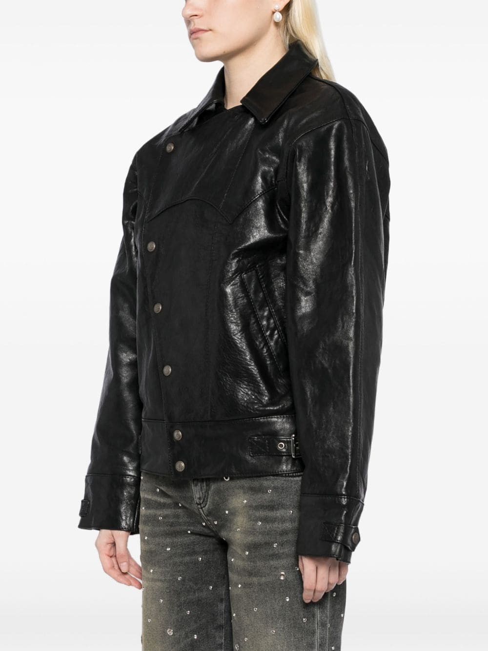 R13 Asymmetric Snap Biker Jacket medium Size M / US 6-8 / IT 42-44 - 8 Thumbnail