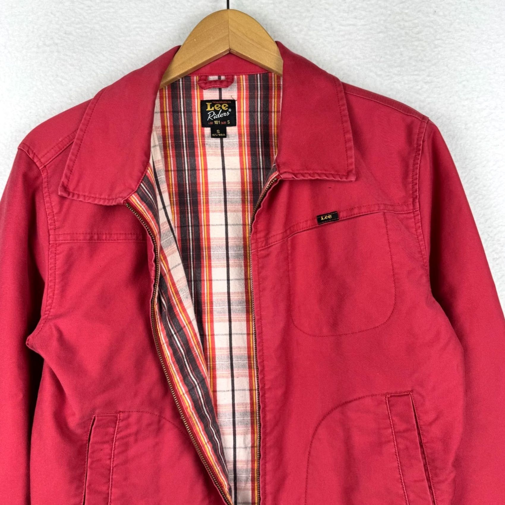 Lee VINTAGE Lee Riders Women's Small Pink/Faded Red Full Zip Flannel Lined Jacket Size S / US 4 / IT 40 - 5 Thumbnail