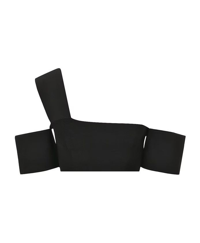 Alexander McQueen o1y0325 One- Shoulder Top in Black Size XS / US 0-2 / IT 36-38 - 1 Thumbnail