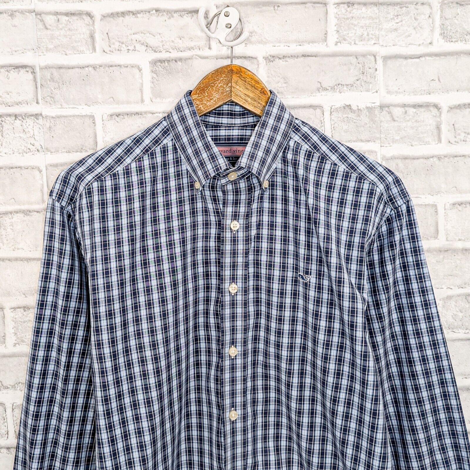 Vineyard Vines Vineyard Vines Button up Whale Shirt in Blue check cotton Size US S / EU 44-46 / 1 - 4 Thumbnail