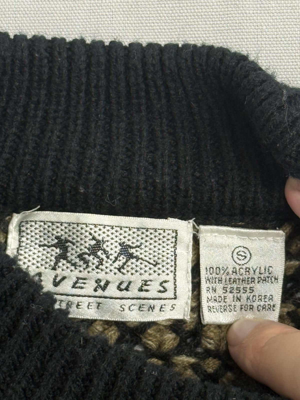 Venus 80s Honeycomb Mens Sweater Leather Power V-Neck Avenues - S Size US S / EU 44-46 / 1 - 2 Thumbnail
