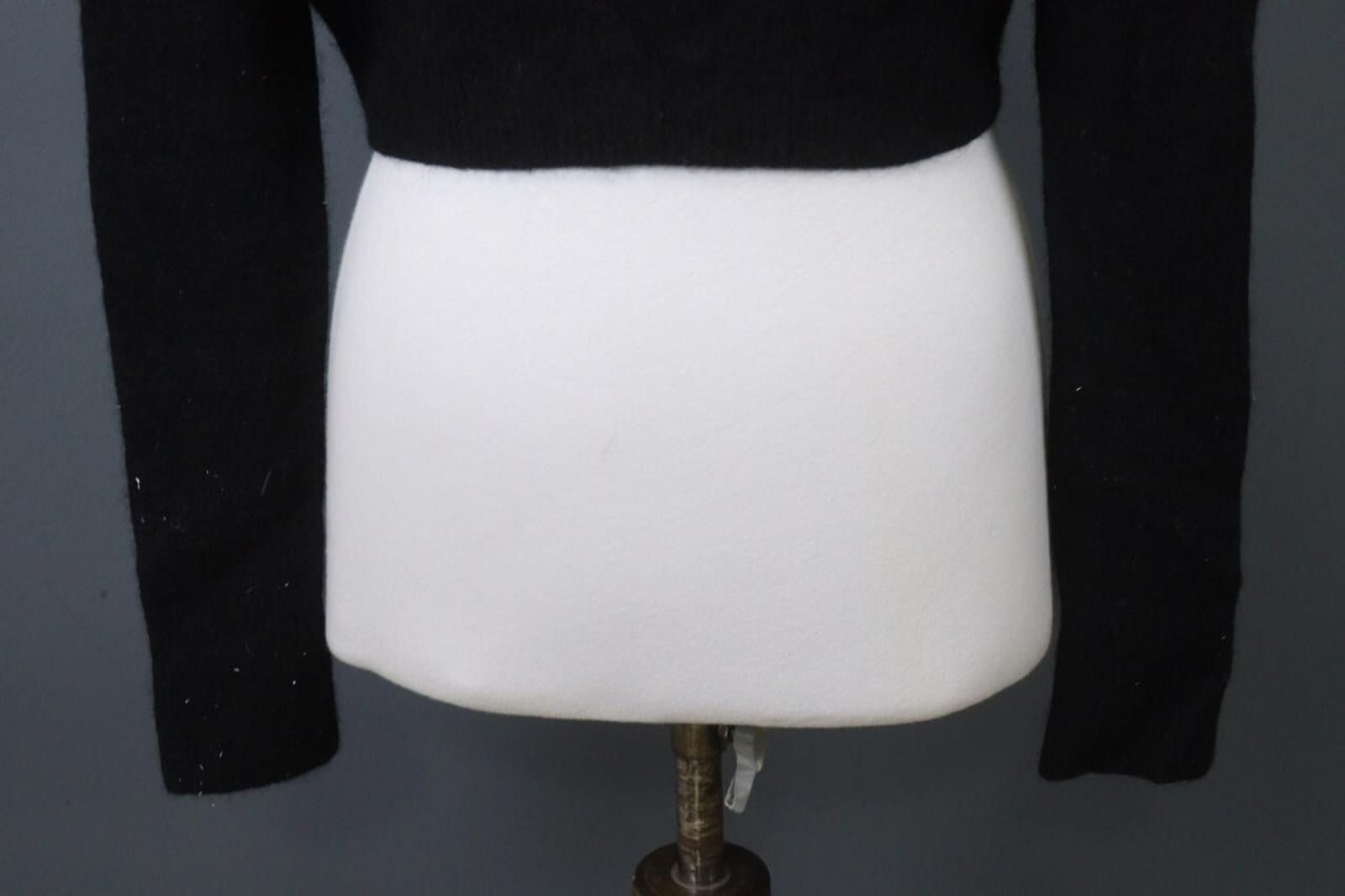 Allsaints AllSaints Black Wool Crew Neck Cropped Sweater Size L Size L / US 10 / IT 46 - 9 Thumbnail